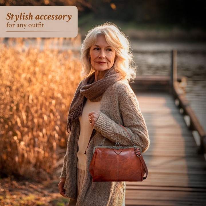 Stylish green vintage leather crossbody bag, a timeless fashion statement.