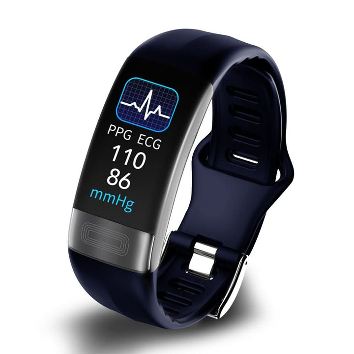 VitalBand Smart Armband being worn during a run, tracking activity, heart rate, and steps. Essential fitness & health monitor.