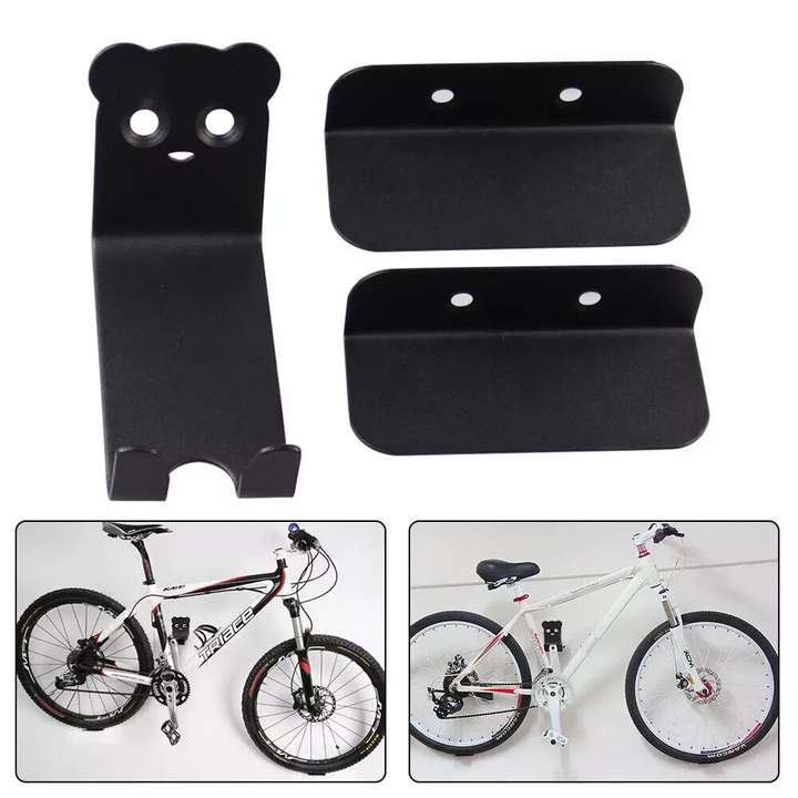 Space-saving wall mount bike hanger, heavy-duty carbon steel for efficient home or garage bicycle storage.