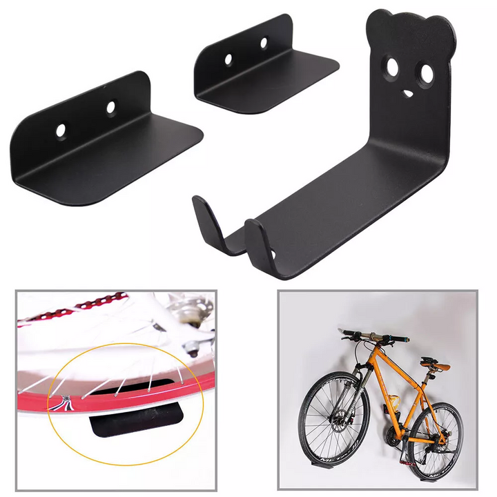 Secure carbon steel wall-mounted bike storage rack, perfect for decluttering your garage and home.