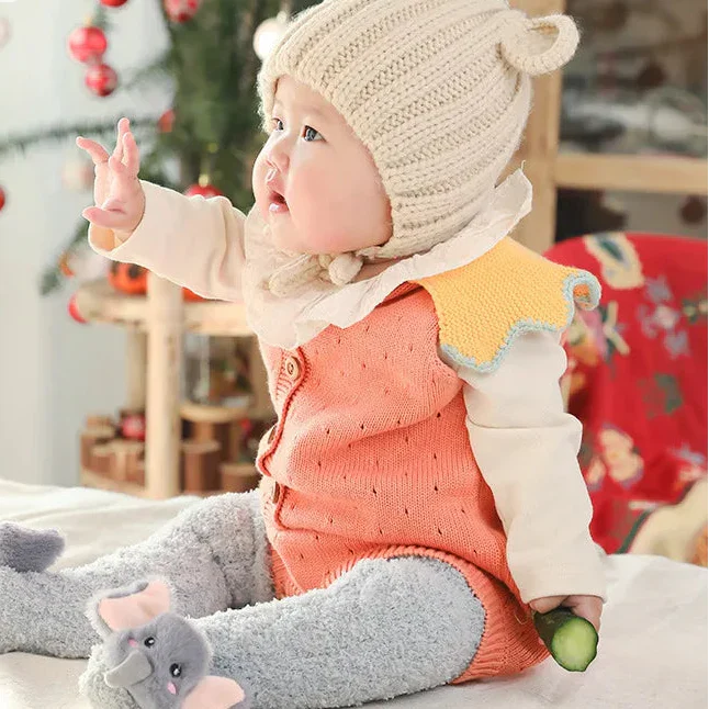 Long anti-slip baby socks for toddlers, offering warmth and security on slippery floors.