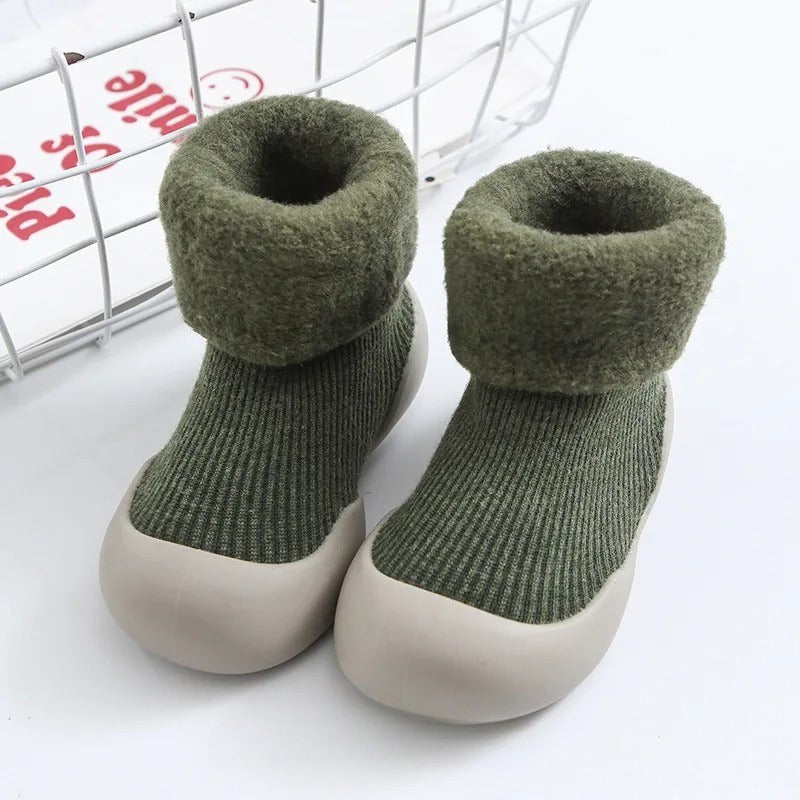Collection of anti-slip warm unisex socks for toddlers, offering secure footing