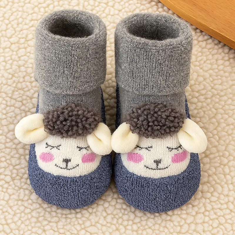 Unisex kids' anti-slip socks in a cozy design, perfect for keeping little feet warm