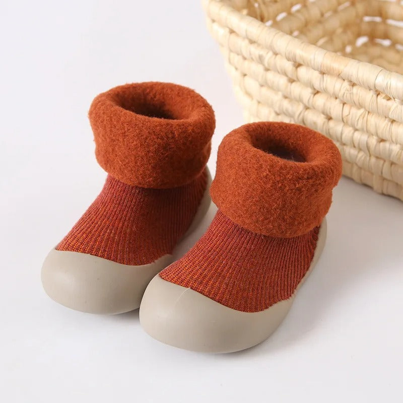Warm unisex toddler socks featuring anti-slip sole, essential kids apparel footwear