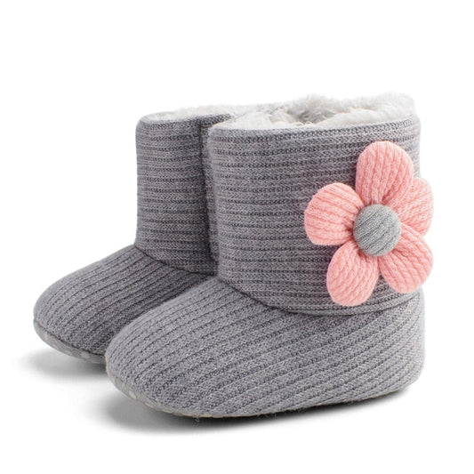 Warm anti-slip winter boots for baby boys and girls, infant first walker shoes with soft sole