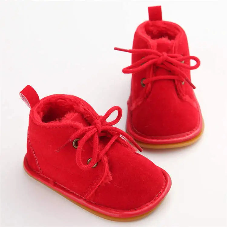 Practical toddler crib shoes, non-slip base for safety, and plush for warmth.
