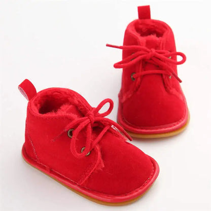 Practical toddler crib shoes, non-slip base for safety, and plush for warmth.