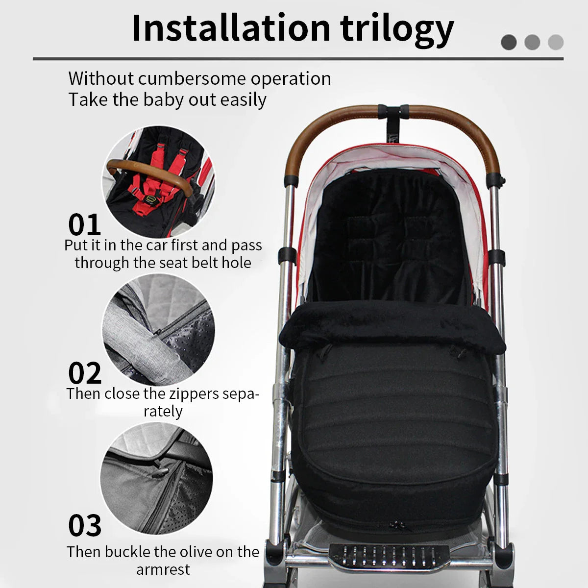 Plush baby stroller sleeping bag, beige, provides superior comfort for newborns