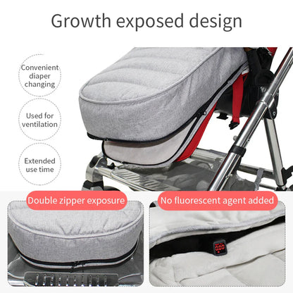 Soft infant footmuff in blue, keeping newborn warm in baby stroller, pram accessory