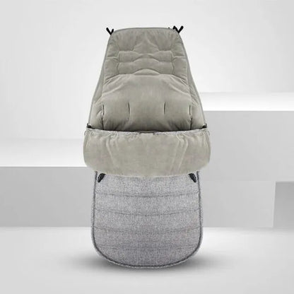 Baby stroller sleeping bag with hood, white, ultimate warmth for newborn travel