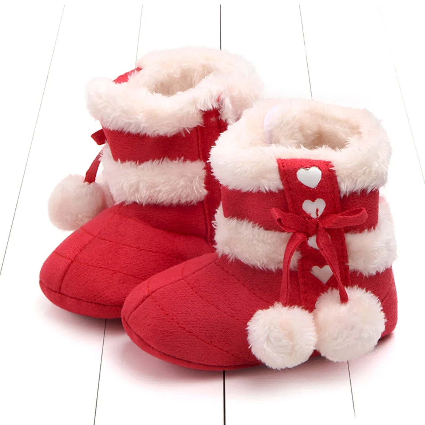 Pair of slip-on baby boots, designed as warm toddler snow boots for cold weather