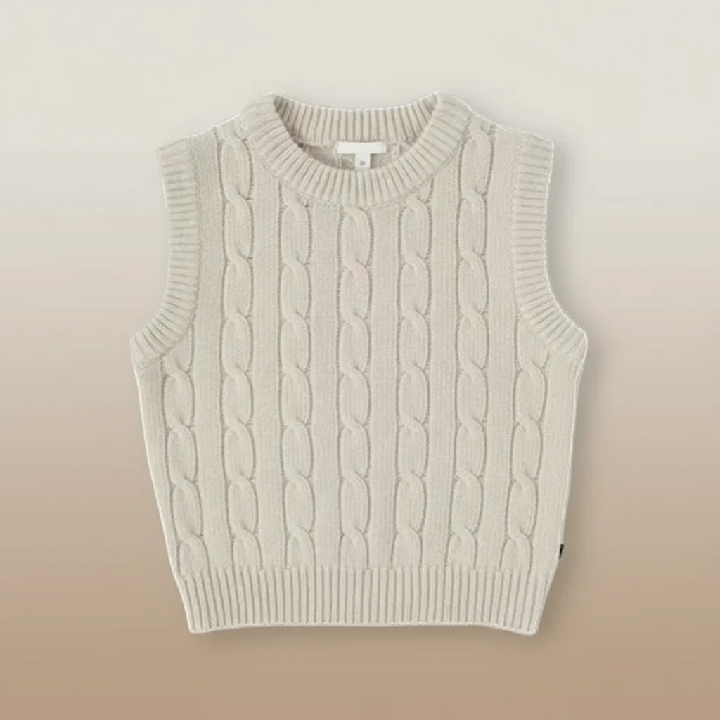 Versatile gray wool blend kids' vest, offering warmth and style for any child