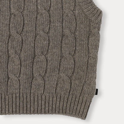 Kids' warm gray vest made from a quality wool blend, ideal for winter activities