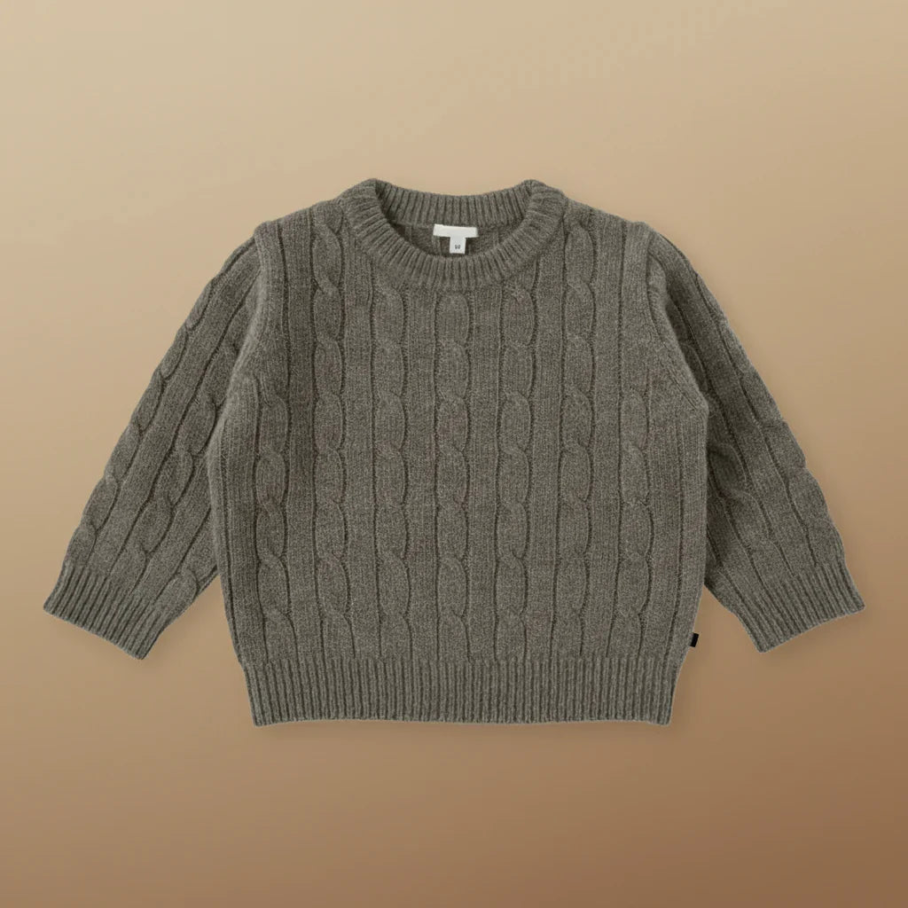 Stylish beige children's sweater, wool blend fabric for ultimate comfort & warmth