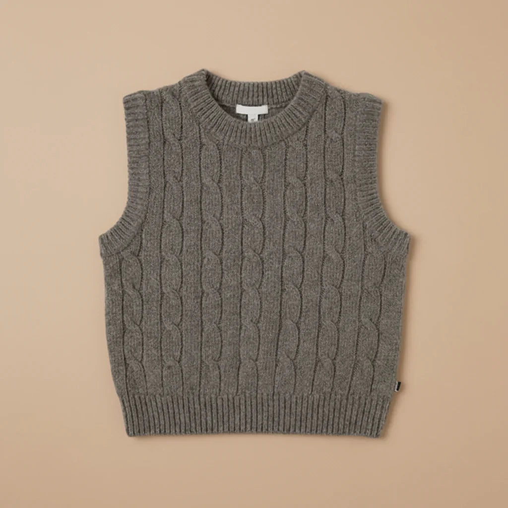 Chic beige wool blend children's top, a must-have for cozy winter outfits