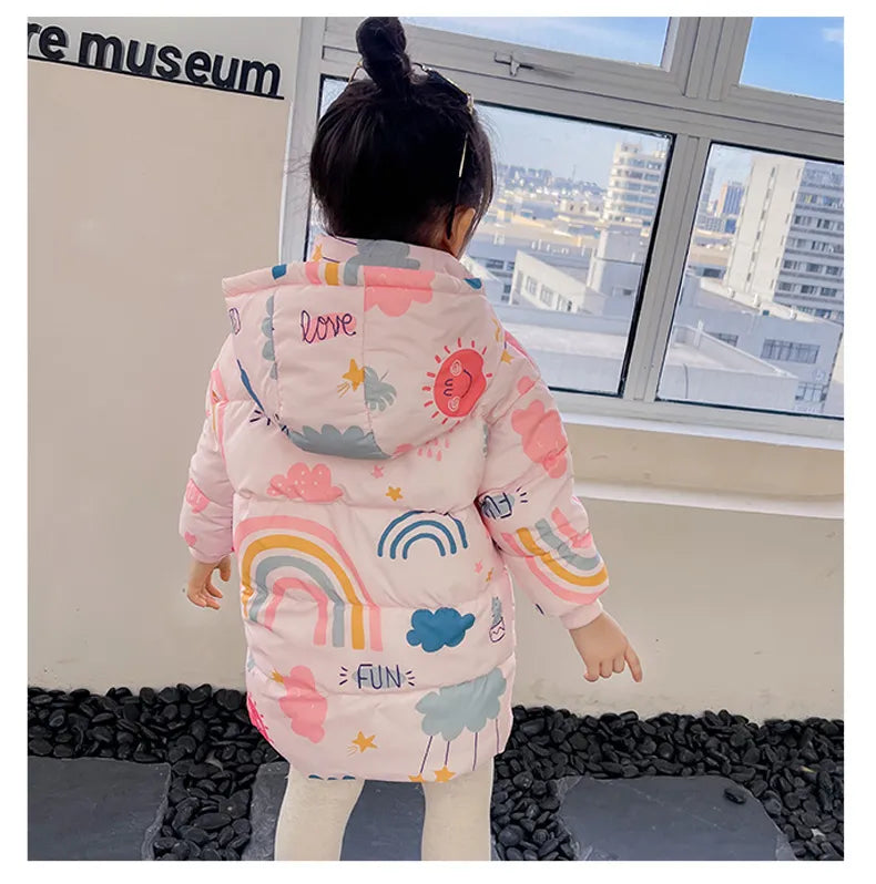 Kids' winter coat, showing the padded texture and quality stitching.