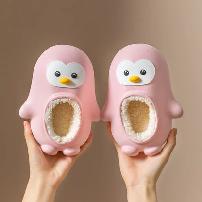 Kids' warm indoor shoes: cute penguin slippers, soft and easy to wear