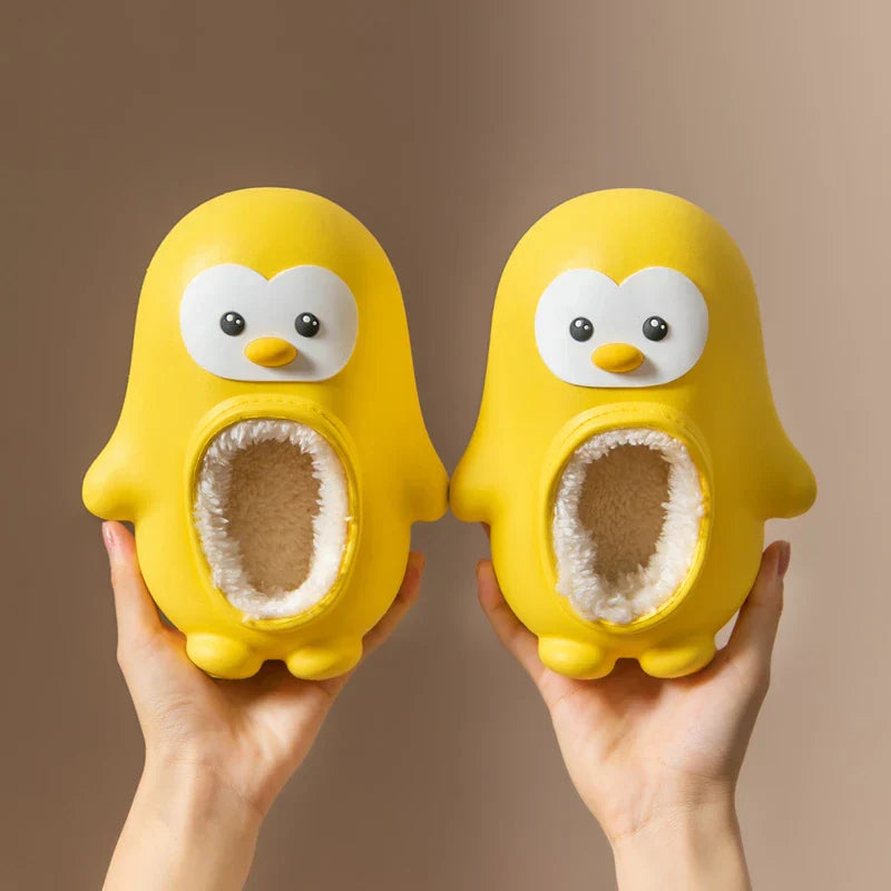 Children's cozy penguin slippers, perfect warm footwear for home