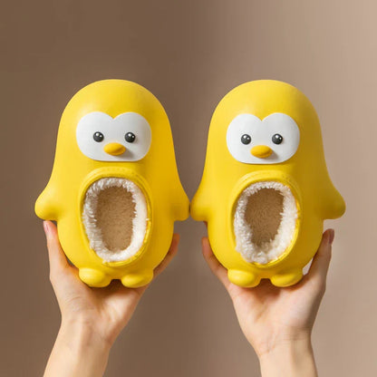 Children's cozy penguin slippers, perfect warm footwear for home