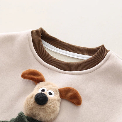 Toddler fashion: A comfortable unisex fleece hoodie and sweatpants set for active kids, great for cold weather