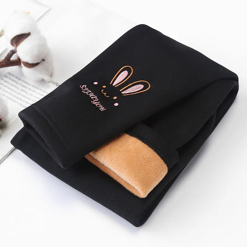 Comfortable rabbit themed leggings for children, providing warmth and style