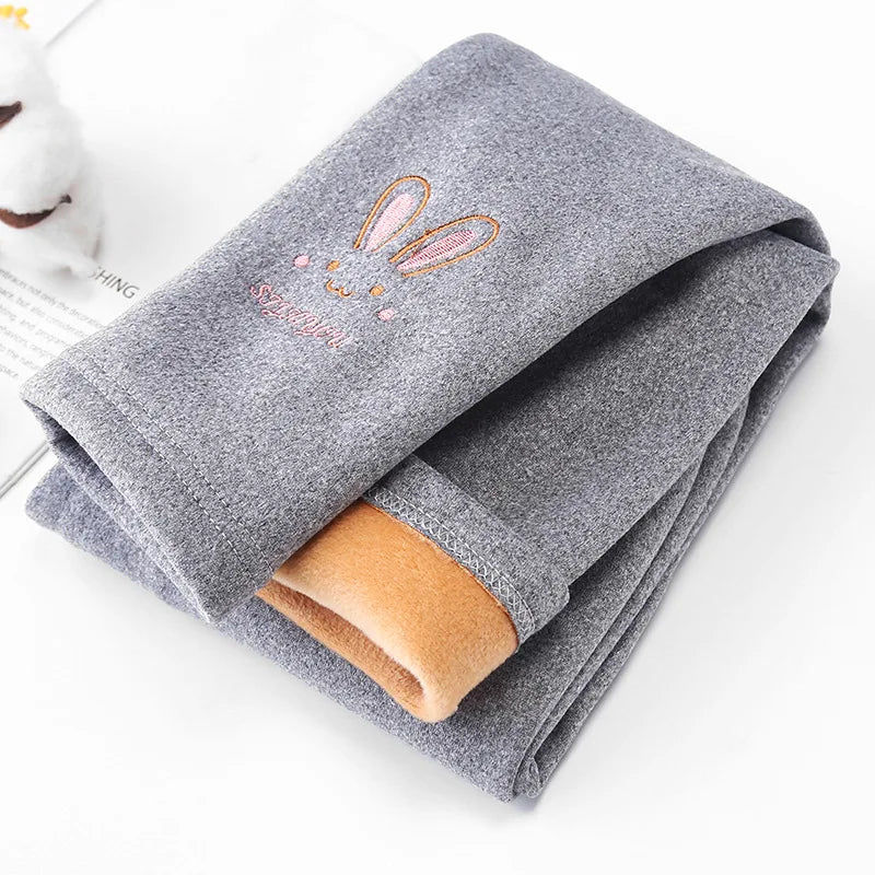 Soft-touch rabbit print leggings designed for baby and toddler girls