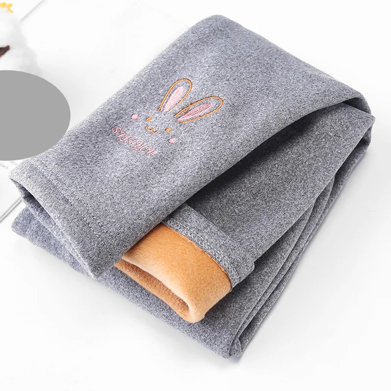 Girls' cozy leggings with a charming rabbit silhouette, ideal for cool weather