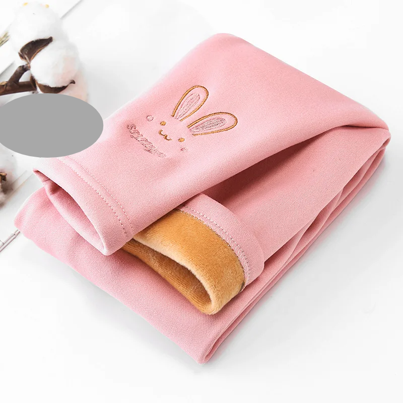Stylish girls' leggings featuring a cute bunny print, a must-have for winter fashion