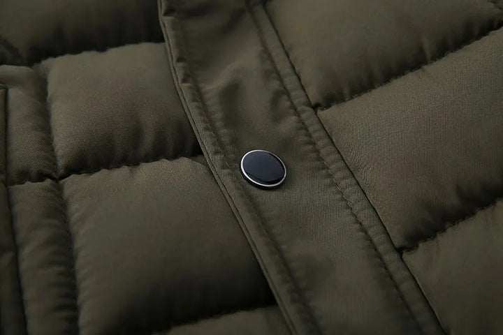 Kids' hooded winter puffer jacket with pockets, practical design for boys and girls.