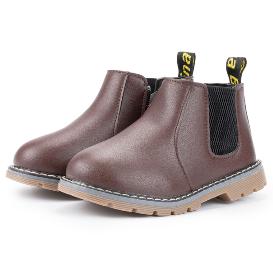 Cozy children footwear: warm leather boots with non-slip sole & convenient side zipper