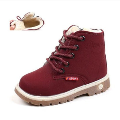 Unisex toddler winter boots, ideal for boys and girls, with soft plush interior