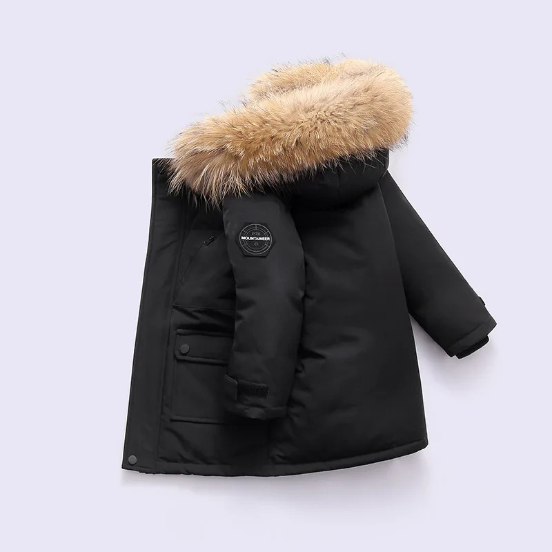 Warm kids' winter padded jacket with soft plush trim, ideal for cold weather outdoor play