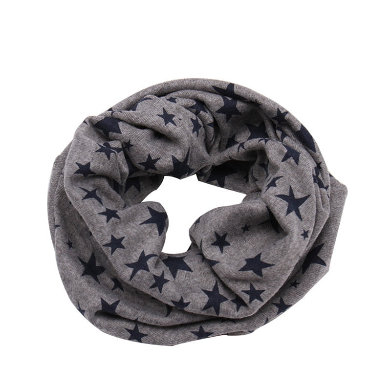 Cute animal print kids scarf, cozy and warm for winter, perfect baby accessory for cold weather.