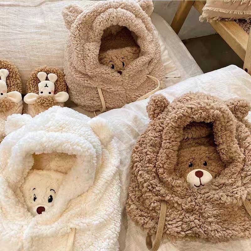 Unisex plush hooded scarf, a must-have winter accessory for staying warm and cozy