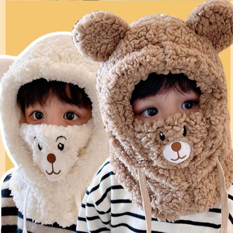 Warm and soft plush hooded scarf hat, an excellent gift idea for cold weather