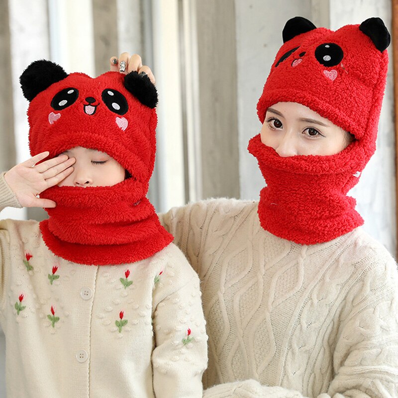 Cozy unisex winter hooded scarf, ideal for adults and children, featuring soft plush fabric