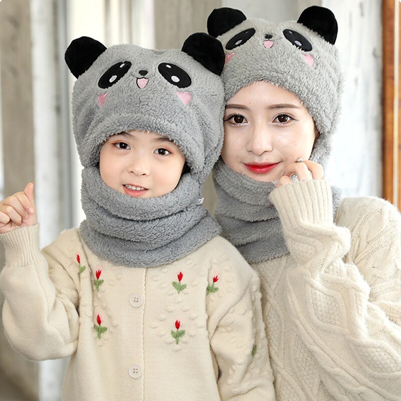 Soft and warm plush hooded scarf, a cozy gift for kids and adults in winter