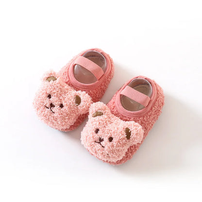 Winter children's footwear: incredibly soft, warm bear slippers with reliable non-slip feature.