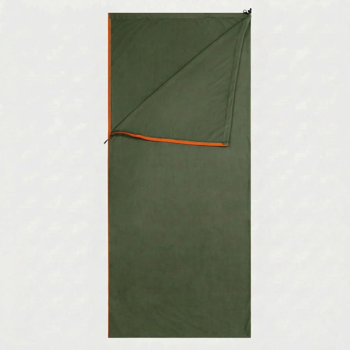 Soft fleece sleeping bag liner, ensuring warmth and comfort on camping trips. Lightweight & compact travel gear.