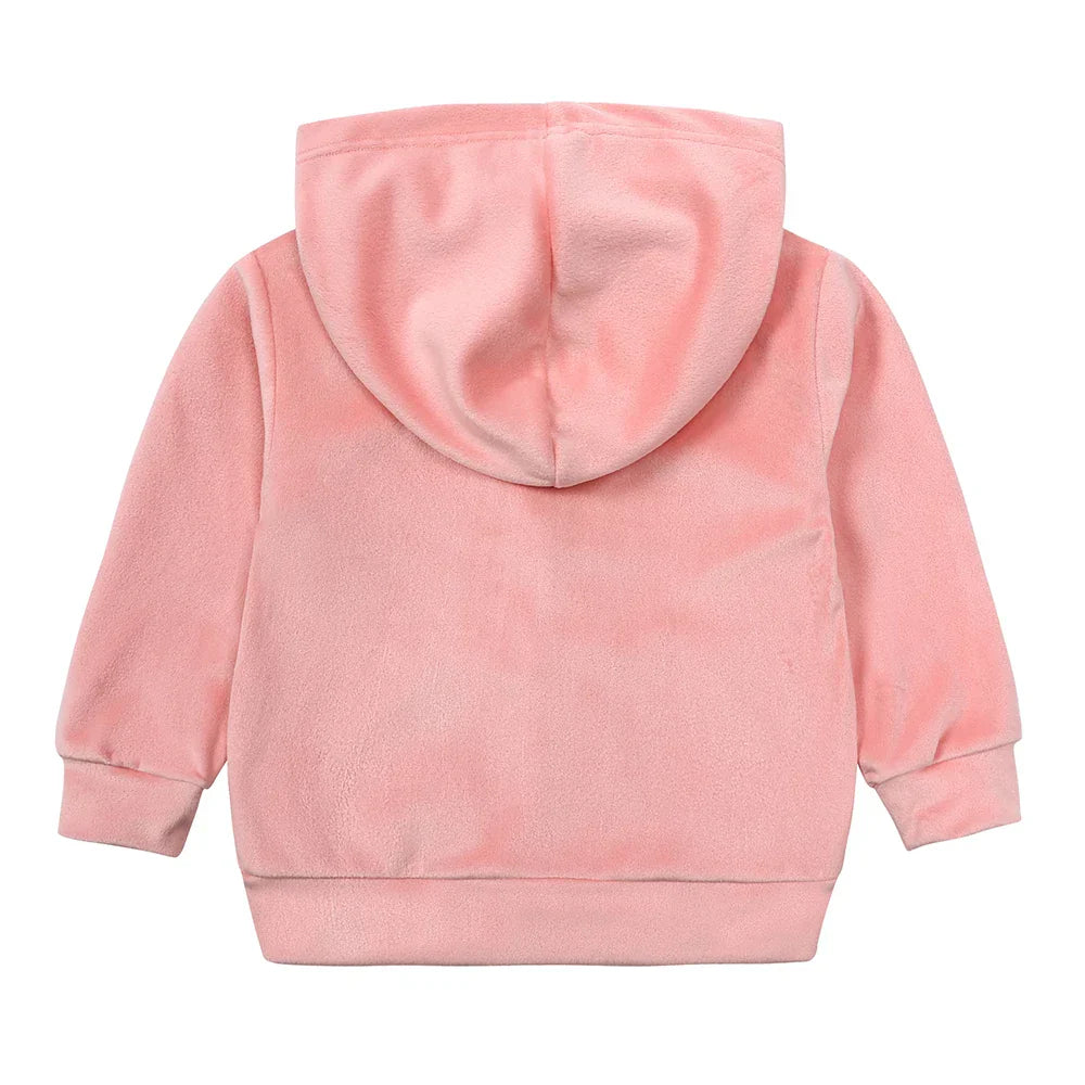 Children's velvet zip tracksuit, perfect for sports or casual winter wear