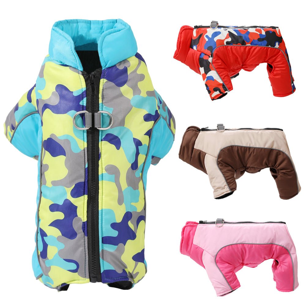Dog supplies: premium warm & waterproof winter jacket with reflective safety features for pets.
