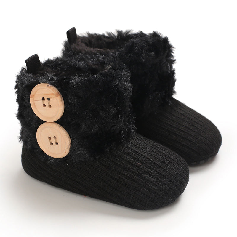 Warm winter baby shoes, non-slip sole, cozy plush interior, unisex design