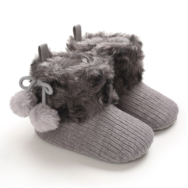 Baby non-slip winter boots, plush lined, designed for warmth and safe steps, unisex