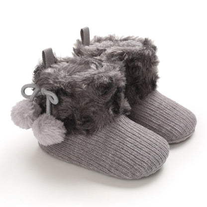 Baby non-slip winter boots, plush lined, designed for warmth and safe steps, unisex