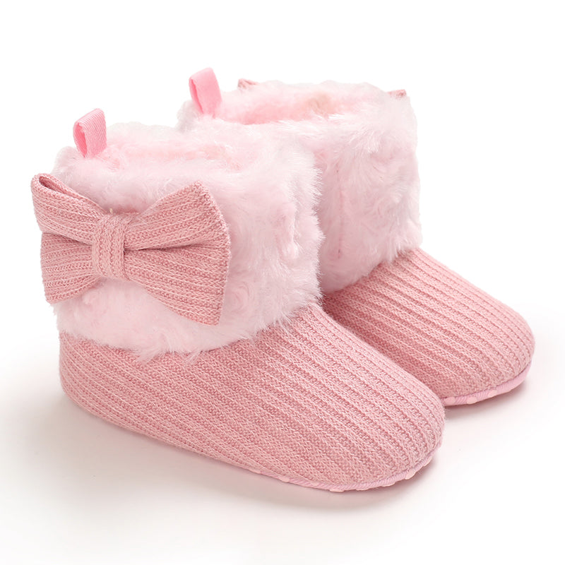 Warm winter infant footwear, non-slip sole, cozy plush lining, unisex style