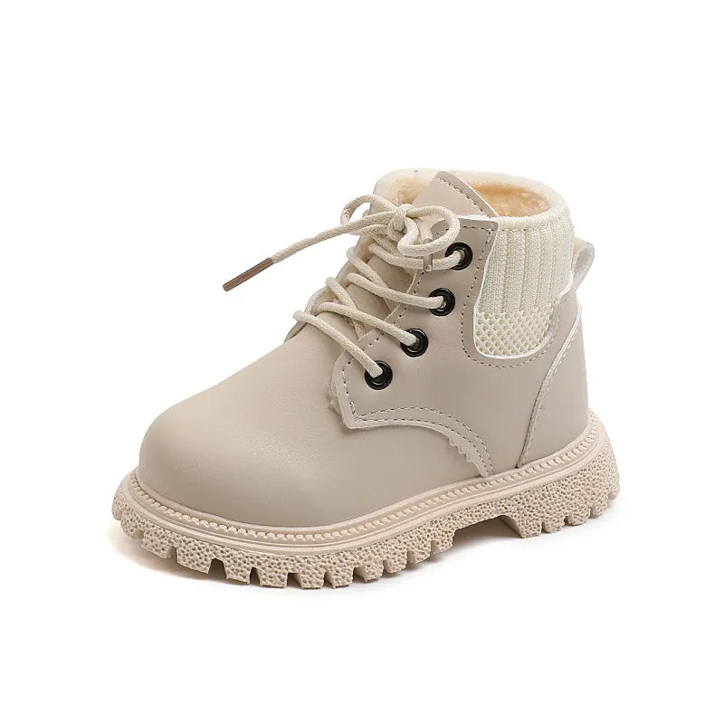 Cozy cotton children's boots, unisex, designed for snow and cold autumn weather protection.
