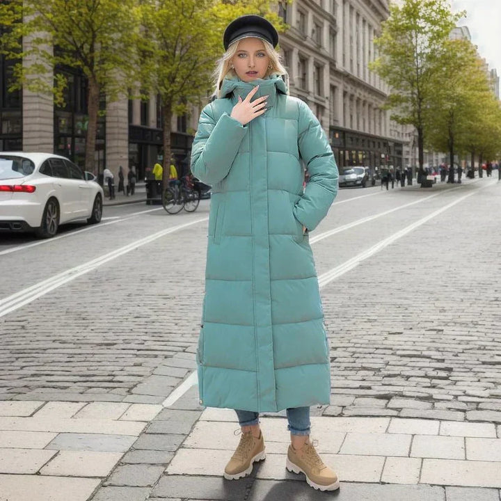 Women's long warm winter jacket, designed for ultimate cold protection.