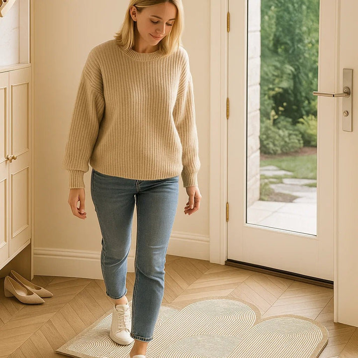Modern washable non-slip entry mat, great for indoor or outdoor home entryway, enhancing decor.