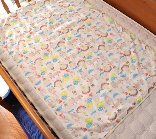 Waterproof infant changing pad, soft cotton top, PVC backing.