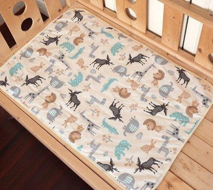 Portable diaper changing mat for on-the-go parents, gray pattern.